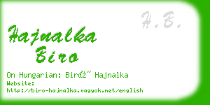 hajnalka biro business card